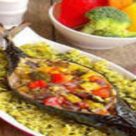 Скумбрия фаршированная овощами