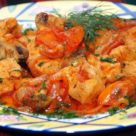 Жареные шампиньоны с курицей